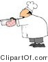 Clip Art of a White Male Chef Wearing Oven Mitts and Holding a Hot Pot by Djart