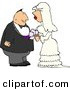 Clip Art of a Young White Man and Woman Looking at Each Other Before Getting Married by Djart