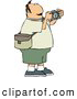 Clip Art of AChubby Overweight Man Taking Pictures with a Digital Camera - Tourist/Photographer by Djart