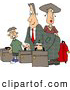 Clip Art of ADad, Mom, and Son Going on Vacation, Packed for Airlines by Djart