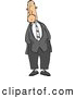 Clip Art of AFriendly Alert Businessman Standing and Waiting with Hands in Pockets by Djart
