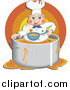 Clip Art of AMessy Chef Eating Food Inside His Pot by Prawny