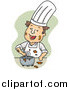 Clip Art of AMessy Chef Mixing Ingredients over Green by BNP Design Studio