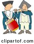 Clip Art of an American Revolutionary War Drummer and Flute Player Side by Side by Djart