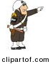 Clip Art of an Angry Male Military Police Officer Directing People to Move by Pointing His Finger to the Side by Djart
