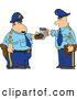Clip Art of APair of Policemen Toasting Donut and Coffee Cup Together by Djart
