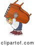 Clip Art of AStraining Strong Man Moving a Heavy Grand Piano by Djart