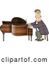 Clip Art of ATalented Professional Pianist Playing Grand Piano by Djart