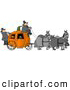 Clip Art of ATeam of Horses Pulling People on a Pumpkin Carriage by Djart