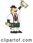 Clip Art of AWhite Man Celebrating Oktoberfest with a Beer Stein and Hot Dogs by Djart