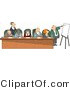 Clip Art of Businessmen and Businesswomen Sitting at a Long Table During a Business Meeting by Djart