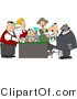 Clip Art of Casino Gamblers Playing Poker Game Around a Table by Djart