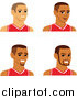 Clip Art of Male Avatars Wearing Basketball Jerseys by Monica