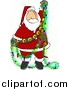 Clip Art of Santa Holding a Garland by Djart