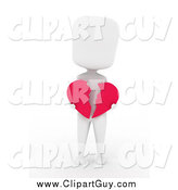 Clip Art of a 3d White Person Holding a Broken Heart by BNP Design Studio