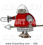 Clip Art of a Black Roman Soldier Armed with a Spear and Sword by Djart