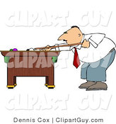 Clip Art of a Businessman Playing a Game of Pool After Work by Djart
