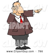 Clip Art of a Caucasian Businessman Laughing While Pointing His Finger at Something by Djart