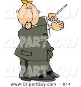 Clip Art of a Caucasian Male Music Conductor Directing a Musical Performance with a Conducting Baton by Djart