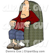 Clip Art of a Caucasian Man Sitting in a Chair by Djart