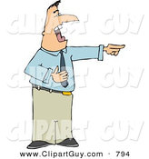 Clip Art of a Cheerful Businessman Pointing His Finger at Someone and Laughing Hysterically by Djart
