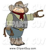 Clip Art of a Cowboy Playing Horseshoes by Djart