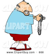 Clip Art of a Grinning Male Tourist Taking a Picture with His Digital Camera by Djart