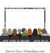 Clip Art of a Group of People Sitting in Their Seats at the Movie Theatre by Djart