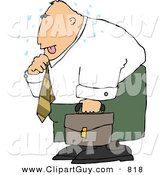 Clip Art of a Hot Caucasian Businessman Loosening up the Tie Around His Neck by Djart
