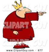 Clip Art of a King Pointing Finger at Something to the Right by Djart