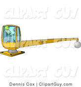 Clip Art of a Male Construction Worker Operating a Heavy Equipment Crane with a Magnetic Ball by Djart