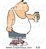 Clip Art of a Man Holding a Beer Can out by Djart