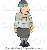 Clip Art of a Military 5 Star General Standing at Attention by Djart