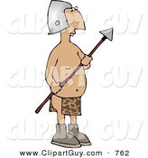 Clip Art of a Native Roman Guard Holding a Spear Weapon by Djart