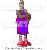 Clip Art of a Professional Black Basketball Player by Djart
