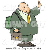 Clip Art of a Traveling White Businessman Trying to Get a Ride by Holding Hand out by Djart
