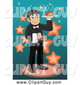 Clip Art of a Waiter Serving Hot Food by Mayawizard101