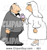 Clip Art of a White Bride and Groom on Their Wedding DayWhite Bride and Groom on Their Wedding Day by Djart