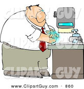 Clip Art of a White Businessman Washing His Hands with Soap by Djart