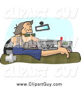 Clip Art of a White Man Driving a Taxi Cab Across Country by Djart