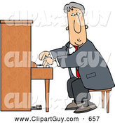 Clip Art of AAverage Elderly Man Playing the Piano by Djart