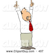 Clip Art of ABusinessm Pointing Both Hands up by Djart