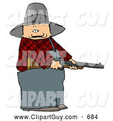 Clip Art of ACaucasian Farmer with a Shotgun by Djart