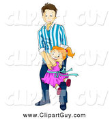 Clip Art of ADad Swinging His Daughter Around by BNP Design Studio