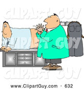 Clip Art of AFrightened Scared & Worried Man Getting His First Prostate Exam at a Doctor's Office by Djart