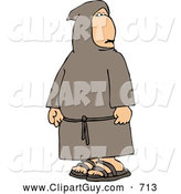 Clip Art of AHumble, Religious Buddhist Christian Monk by Djart