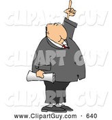 Clip Art of AOffice Businessman Pointing Finger up by Djart