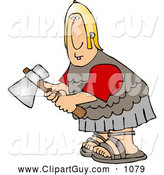 Clip Art of ARoman Army Soldier with an Axe by Djart