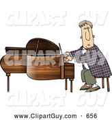Clip Art of ATalented Professional Pianist Playing Grand Piano by Djart