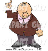 Clip Art of AWell Dressed Business Man Pointing Finger up by Djart